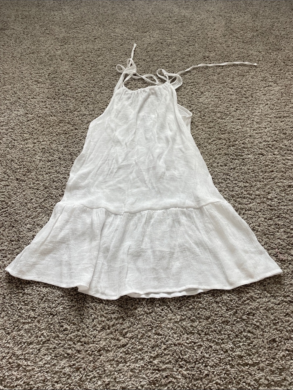 White Halter Tie-Back swimsuit coverup